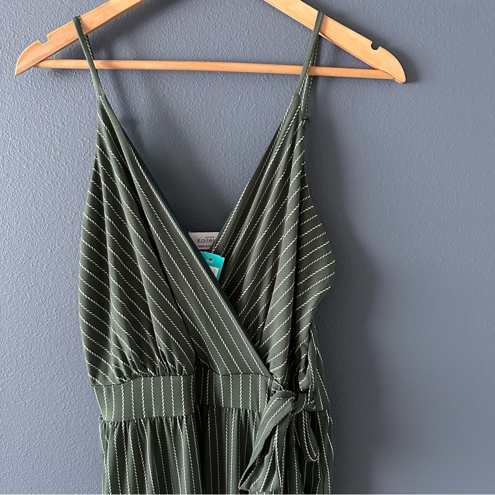 Green Striped Romper